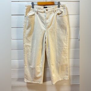 TALBOTS  cream Wide-Leg Crop Jean – Size 14